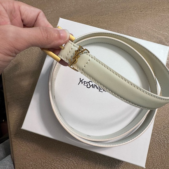 Saint Laurent ivory thin belt size 90 - Picture 1 of 2